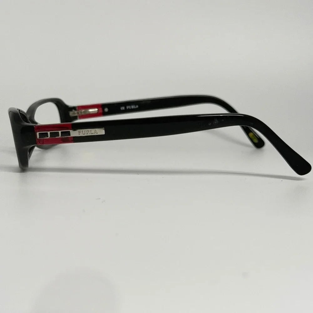 Furla Viktoria VU4644S Eyeglasses Black Red Rectangular Frames 0700 135 Designer